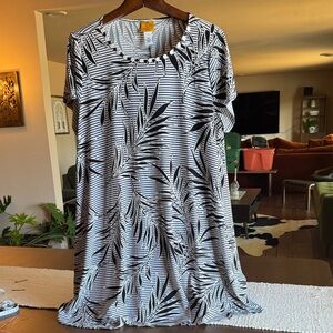 Ruby Rd. Embellished Leaf Pattern Dress